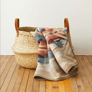 Very HTF Leather Handle Belly Basket